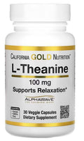 CALIFORNIA GOLD NUTRITION, L-Theanine, Featuring AlphaWave, 100 mg, 30 Veggie Capsules