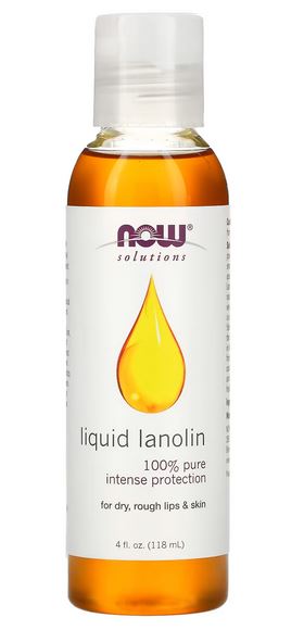 NOW Foods, Solutions, Liquid Lanolin, 4 fl oz (118 ml), Dry Rough Lips & Skin