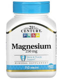 21st CENTURY Magnesium, 250 mg, 110 Tablets, Vegetarian, Gluten Free