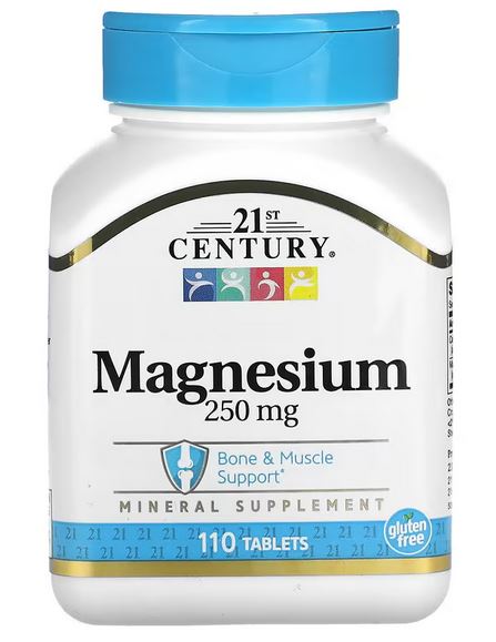 21st CENTURY Magnesium, 250 mg, 110 Tablets, Vegetarian, Gluten Free