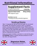 High Strength Magnesium Malate Capsules 800mg | Vegan Supplement UK