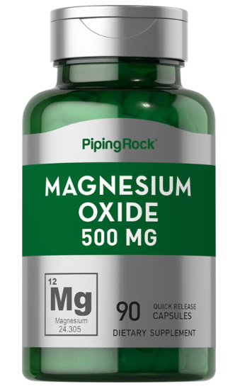 PIPING ROCK Magnesium Oxide, 500 mg, 90 Quick Release Capsules