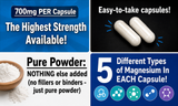 5-in-1 Magnesium Complex Capsules – High Strength Glycinate, Citrate, Malate, Threonate & Bisglycinate