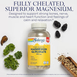 SOLARAY Magnesium Glycinate, 240 VEGAN Capsules, 350 per Serving, High Absorption