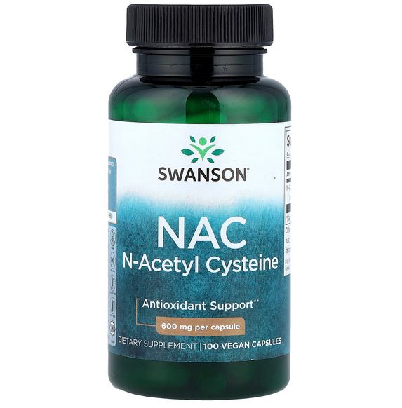 SWANSON NAC N-Acetyl Cysteine 600mg 100 VEGAN Capsules