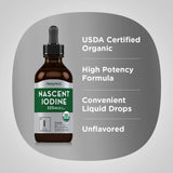 Nascent Iodine 325 mcg  2 fl oz (59 mL) Dropper Bottle Piping Rock 3