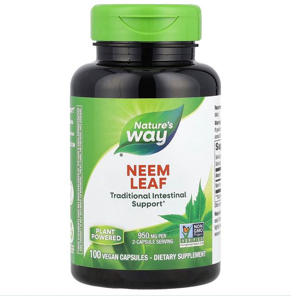 NATURE'S WAY Neem Leaf 950mg per 2 Capsule Serving, 100 VEGAN Capsules