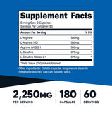 Nitric Oxide Booster 180 Capsules Nutricost Performance 3