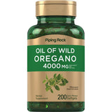 PIPING ROCK Oil of Oregano Extract - 4000mg serving 200 SOFTGEL Capsules