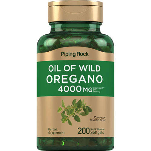 PIPING ROCK Oil of Oregano Extract - 4000mg serving 200 SOFTGEL Capsules