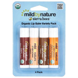 Organic Lip Balms, Variety Pack, 4 Pack, 0.15 oz (4.25 g) Each, MILD BY NATURE, Sierra Bees NEW 1