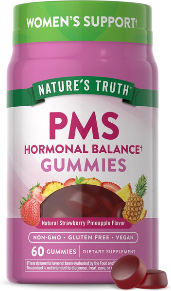 NATURE'S TRUTH PMS Hormonal Balance (Delicious Strawberry Pineapple), 60 Vegan Gummies