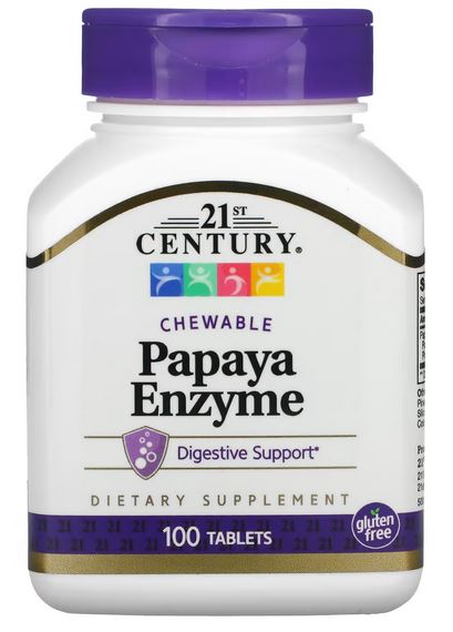 21st CENTURY Papaya Enzyme, Chewable 100 Tablets