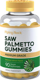 PIPING ROCK Saw Palmetto, 90 Vegan Gummies (Natural Lemon Flavour)