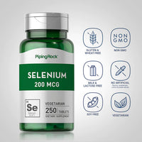 PIPING ROCK Selenium 200mcg 250 TABLETS - Vegetarian Formula