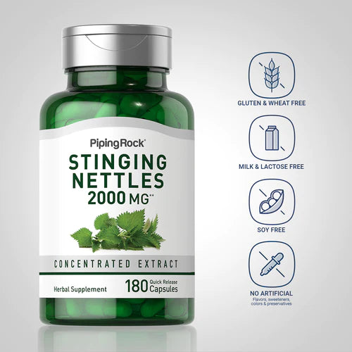 PIPING ROCK Stinging Nettles 2000mg, 180 CAPSULES