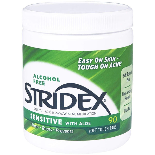 STRIDEX, Sensitive with Aloe, 90 Soft Touch Pads, Alcohol Free