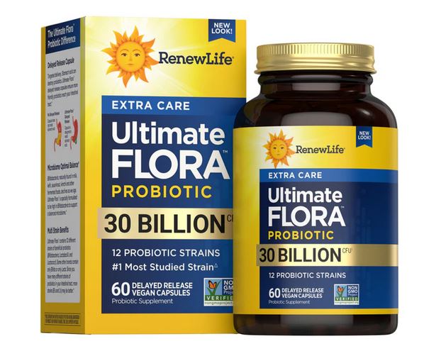 RENEW LIFE Extra Care Ultimate Flora™ Probiotic, 30 Billion CFU, 60 VEGAN Capsules
