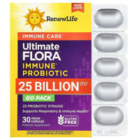 RENEW LIFE Ultimate Flora™ Immune Care Probiotic, 25 Billion CFU, 30 VEGAN Capsules