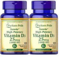 PURITAN'S PRIDE Sunvite Vitamin D, D3 1000iu, 100 Softgel Capsules