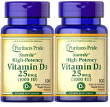 PURITAN'S PRIDE Sunvite Vitamin D, D3 1000iu, 100 Softgel Capsules