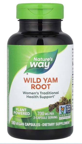 NATURE'S WAY Wild Yam Root, 700 mg Serving, 180 VEGAN Capsules