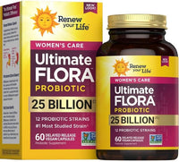RENEW LIFE Women's Care, Ultimate Flora™ Probiotic, 25 Billion CFU, 60 Delayed Release VEGAN Capsules
