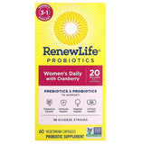 RENEW LIFE, Probiotics, Women's Daily with Cranberry, 20 Billion CFU, 60 Vegetarian Capsules