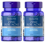 PURITAN'S PRIDE Zinc for Acne - Skin Formula - 100 TABLETS