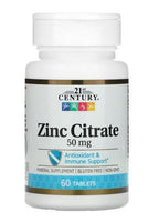 21st CENTURY Zinc Citrate 50mg 60 TABLETS - Gluten Free, NON-GMO