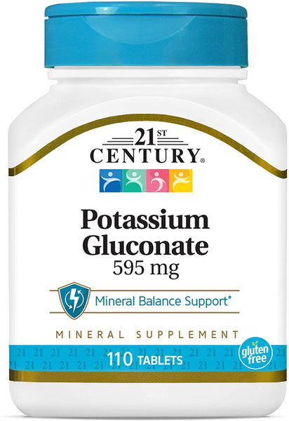 21st CENTURY Potassium Gluconate 595mg 110 Tablets