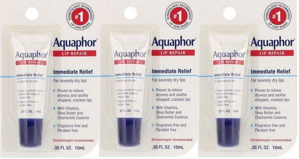 AQUAPHOR Lip Repair Ointment 0.35 fl oz, 10ml Tube, (3 Pack BARGAIN BUNDLE) FREE 1st CLASS P&P