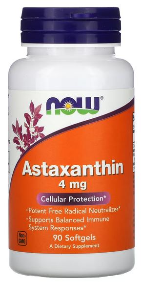 NOW Foods, Astaxanthin 4mg, 90 Softgels