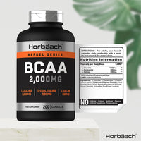 HORBAACH BCAA 2000mg serving 200 Capsules L-Leucine, L-Isoleucine & L-Valine