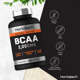 HORBAACH BCAA 2000mg serving 200 Capsules L-Leucine, L-Isoleucine & L-Valine