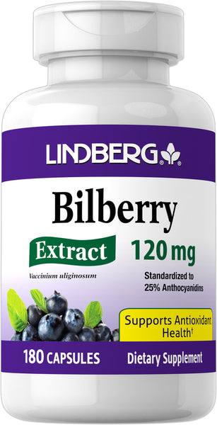 LINDBERG Bilberry 120mg - 180 CAPSULES - CLEARANCE STOCK EXP 08/2023
