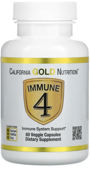 CALIFORNIA GOLD NUTRITION Immune 4 - 60 Veggie Capsules - VEGETARIAN