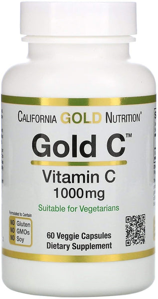 CALIFORNIA GOLD NUTRITION, GOLD C, Vitamin C, 1000mg, 60 VEGETARIAN Veggie Capsules