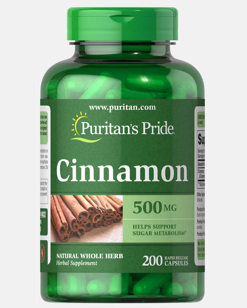 PURITAN'S PRIDE Cinnamon 500mg, 200 Vegetarian CAPSULES