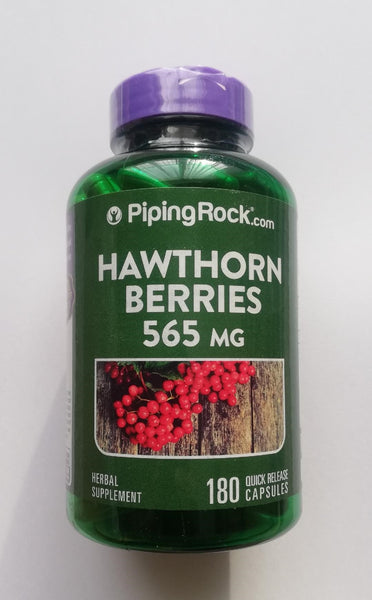 PIPING ROCK Hawthorn Berries, 565mg, 180 Quick Release Capsules