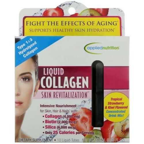 APPLIED NUTRITION Liquid Collagen Skin Revitalization, 10 Tube Pack, 3.35 Fl oz