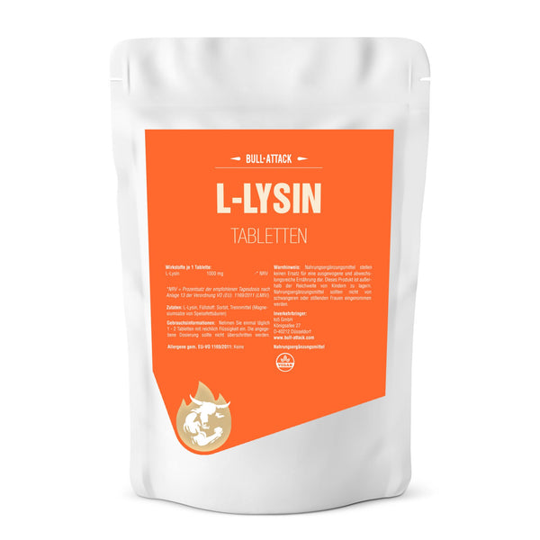 BULL ATTACK Lysine, L-Lysine 1300mg per Tablet, 250 Tablets