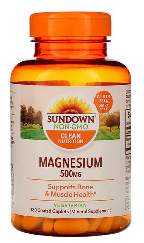 SUNDOWN Magnesium 500mg 180 COATED CAPLETS Vegetarian