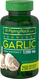 PIPING ROCK ODORLESS Garlic 1200mg, 250 Softgel CAPSULES, Quick Release, Odourless