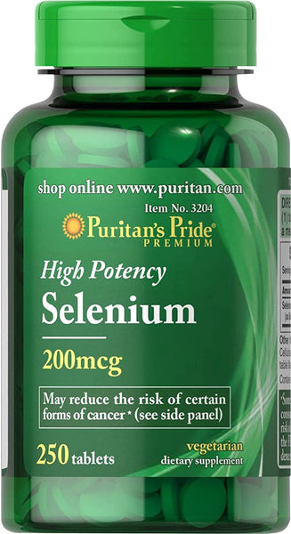 PURITAN'S PRIDE High Potency Selenium 200mcg 250 Tablets