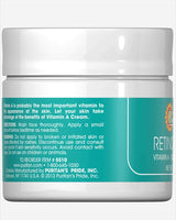 PURITAN'S PRIDE Retinol Cream (Vitamin A 100,000 IU Per Ounce) 2oz (56g) TUB