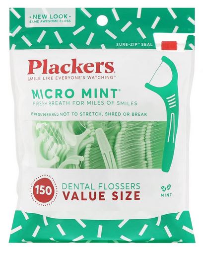 PLACKERS 150 x Micro Mint DENTAL FLOSSERS, Bargain Pack