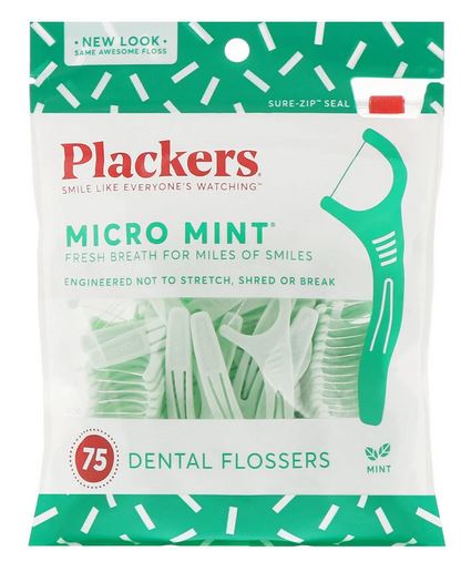 PLACKERS 75 Micro Mint DENTAL FLOSSERS