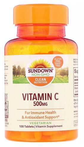 SUNDOWN Vitamin C 500mg 100 VEGETARIAN Tablets