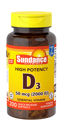 SUNDANCE Vitamin D3 2000iu 200 Softgel Capsules